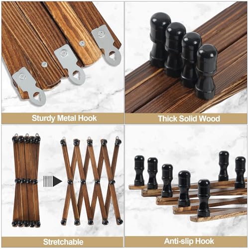 WGFKVAS 2 Pack Accordion Hat Rack for Wall, Hat Holder with 14 Pegs - style: 2 Pack (14 hooks)