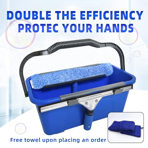 Window Cleaning Kit with Bucket,Squeegee for Window Cleaning - color: Blue 2, size: 17.7"L x 10.63"W x 7.87"H