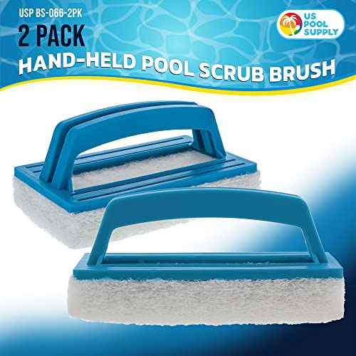 U.S. Pool Supply Hand-Held Pool Scrub Brush Pad 2 Pack, Scrubbing Scouring - size: 3x6