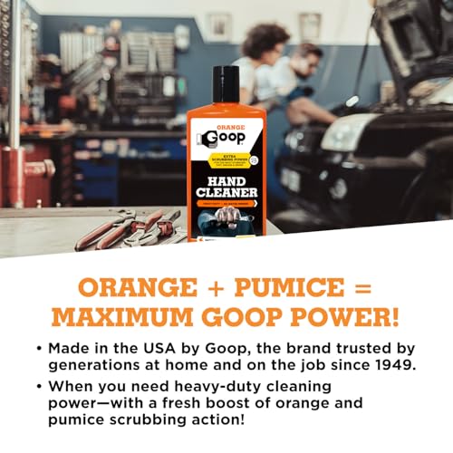 GOOP Orange Liquid with Pumice Multi-Purpose Waterless Hand Cleaner - 16 oz Flip-Top Bottle (Pack of 2) - size: 16 Fl Oz (Pack of 2)