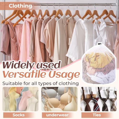 3 Pcs Mesh Laundry Bags for Socks, Drawstring Wash Bags for Delicates, Machine Washable Travel Laundry Organizer, Coarse Mesh 12x16in + 16x20in + 20x24in - color: 3 Pcs