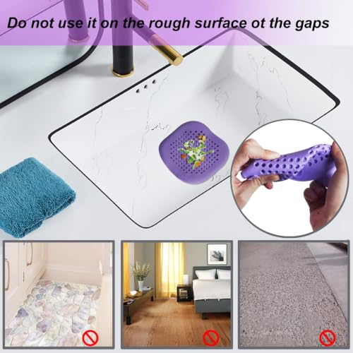 Bovinde Hair Drain Catcher,Square Cover for Shower 2 Pack (Purple) - color: Purple