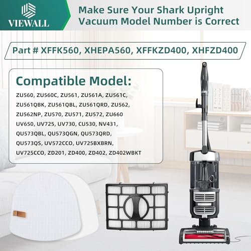 VIEWALL Replacement Filter for Shark UV725 UV650 ZU560 ZU560C ZU561 ZU562 - size: ZU560/CU530/UV730/ZD400 2+4