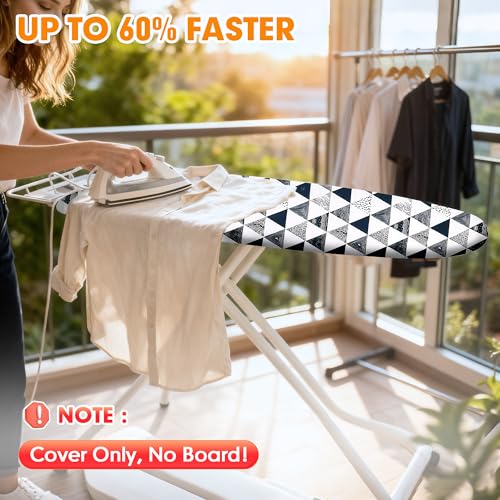 Ironing Board Cover and Pad, 18x49 Extra Wide, Scorch Resistant - color: Geometric, size: 18" x 49"