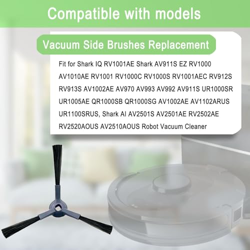 Upgraded Vacuum Side Brushes Replacement for Shark IQ R101AE RV1001AE AV912S AV911S AV1010AE RV1000 AV970 AV993 AV1002AE Shark AI AV2501S AV2501AE RV2610WD RV2610WA RV2502AE Robot Vacuum Cleaner - color: Multi-Model Side Brushes