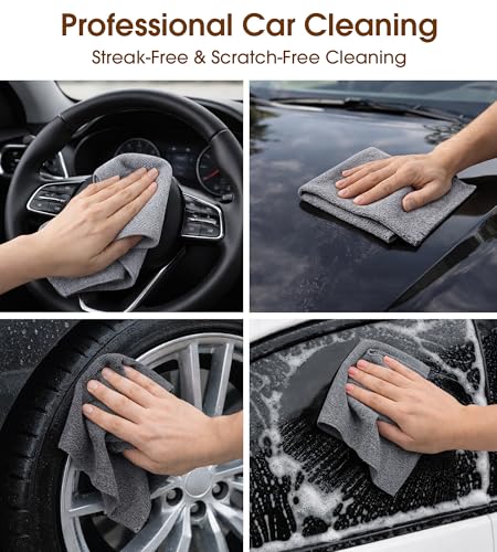 Microfiber Cleaning Cloth Roll, 100 Pack 12 x 12 Inch Tear Away Reusable Paper Towels, Thick Cleaning Towels, Absorbent Lint Free Washable Rags for Kitchen, Car, Garage and Workshop - Gray - color: Dark Gray