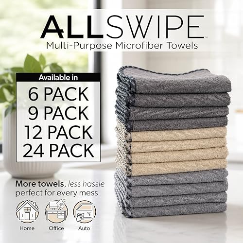 Chemical Guys, AllSwipe Multi-Purpose Microfiber Towels, 14 x 12, 6 Pack - size: 6 Pack