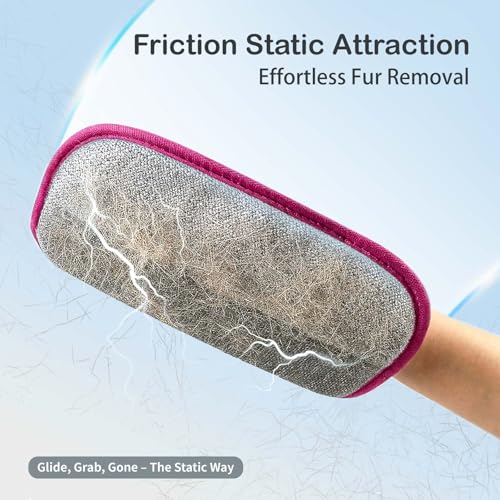 Thickened Pet Hair Removal Glove for Fabric Surfaces, Pink - color: Pink