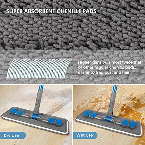 Microfiber Floor Mop for Cleaning Floors, Dust Mop for Hardwood Floor - color: Gray