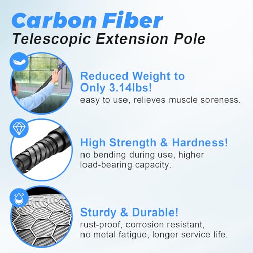 30 Foot High Ceiling Duster Kits with 4.7-24FT Carbon Fiber Extension Pole - style: 24' 5-set pole
