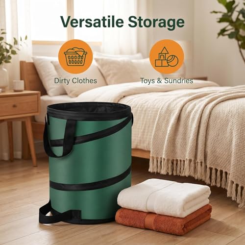 Collapsible Pop Up Outdoor Trash Can 13 Gallons-with Zippered Lid - size: 13 Gallons-With Lid
