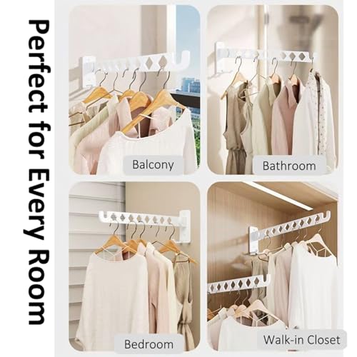 Wall Mounted Drying Rack, 8-Hole Clothes Rack Laundry Room, White - size: 14 Inches - 2 Packs