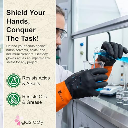 Gastody™ - Chemical Resistant Gloves, Reusable,Heavy Duty Safety Work Gloves,Resist Acid,Oil,Alkali - S-M-L-XL-XXL Size - size: X-Large, style: Chemical Gloves Set of 2 Pairs
