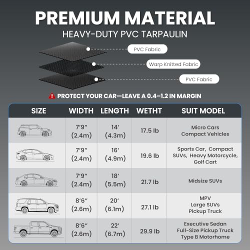 7'9" x 14' Garage Floor Mat, 610GSM PVC Containment Mat for Cars - size: 7'9"x14'