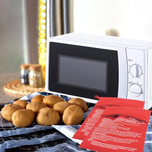 Microwave Potato Bag Set, Red - color: Red