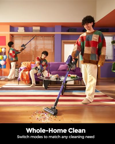 Cordless Vacuum Cleaner, 500W 45KPA 50Mins Stick Vacuum Cleaners for Home - color: Violet