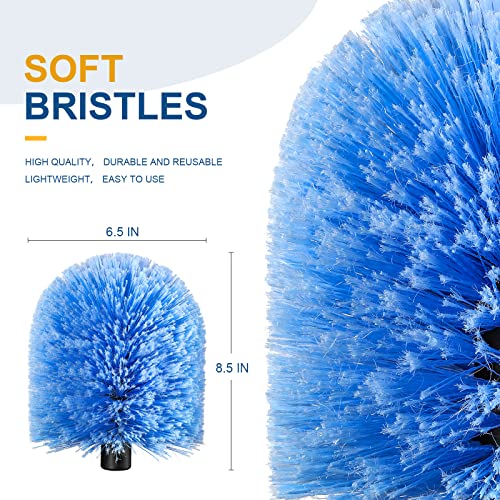 VITEVER Twist-On Cobweb Duster Head Brush, Fits Standard 3/4 inch Threaded Poles, Attachment Spider Web Duster Brush for Outdoor & Indoor Cleaning - size: 6.5 inches