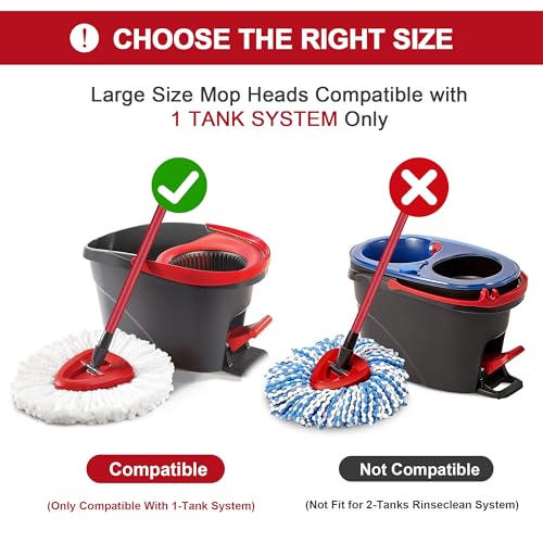 Mop Replacement Heads for O-Ceda Mop Replace Head EasyWrin Spin Mop Heads Replacements, Microfiber Spin Mop Refills, Easy Cleaning Mop Head Replacement (White-3 Mop Heads) - color: White-3 Mop Heads