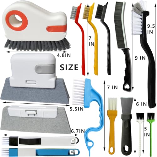 CRAFNEW 15Pcs Window Track Cleaning Brush, Small Crevice Cleaning Tools