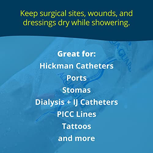 AquaGuard Wound Cover for Showering, 9 in x 9 in, Pack of 98 Shower Sheets - size: 9" x 9", style: Case of 98 Sheets