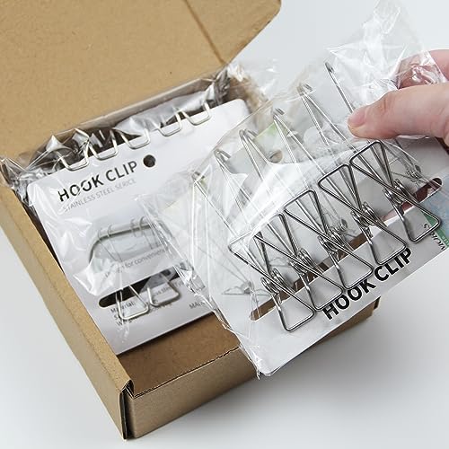 10 Pcs 304 Stainless Steel Clips All Metal Long Tail Clip Strong Grip for Holding Clothes Photos Snack Bag and Sundries in Bathroom Kitchen Office