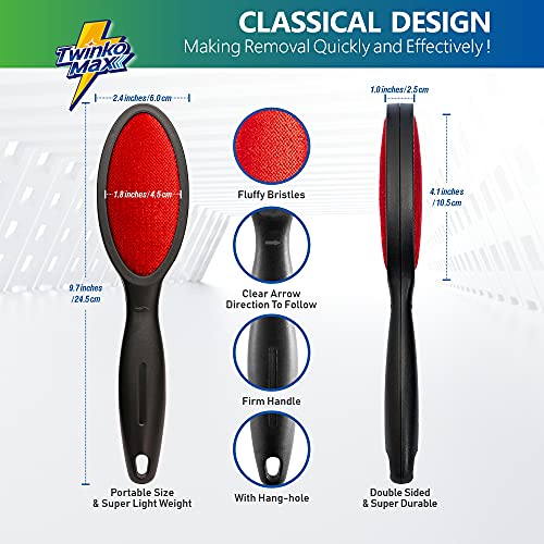 Twinko Max Lint Brush for Pet Hair, Reusable Lint Remover for Clothes - color: 2 Pack