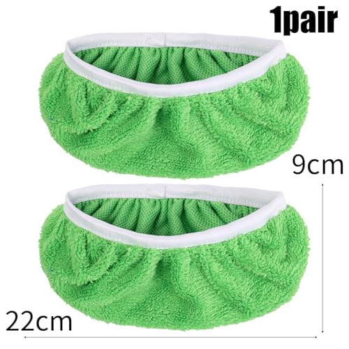 2IN1 Reusable Mop Mat Floor Sweeping Mops Fill Household Cleaning Tools Dust Mop Cloth Dry and Wet Use Shoe Cover,22*9cm (Green,2pcs) - color: Green,2pcs