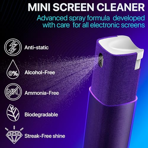 iO CLEAN Mini Screen Cleaner Spray, 2-in-1 Touchscreen Mist Cleaner, Green - color: Green