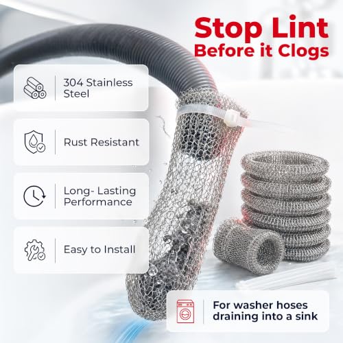 Washing Machine Lint Trap Stainless Steel 50-Pack - style: Pack of 50