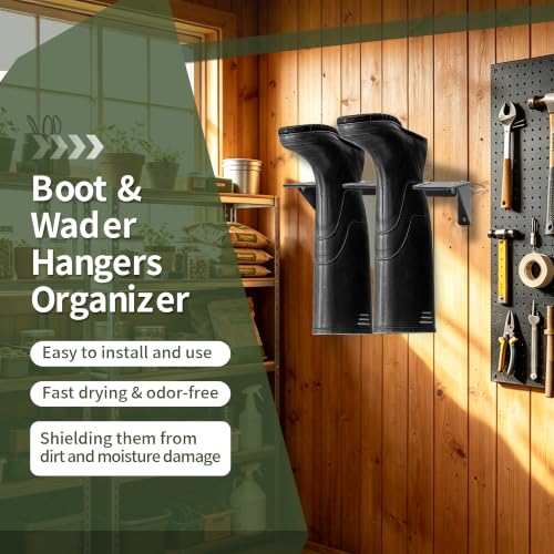 Wader Hangers Durable Coated Steel Wall Mounted Boot Rack - size: 1PCS