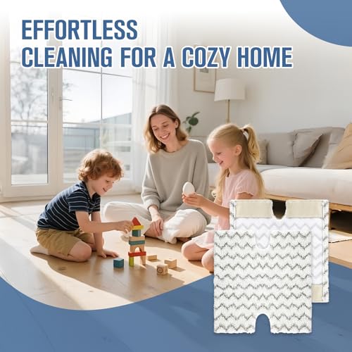2 Pack Steam Mop Replacement Pads Compatible with Shark Genius Steam Mop S5003D S5002Q S5004 S6001W S6001WM S6002 & Lift-Away Pro Steam Mop S3973 S3973D S3973WM, Washable Microfiber Mop Pads Reusable - color: 2 Pack Stripe