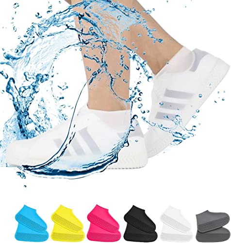 VBoo Waterproof Silicone Non-Slip Rain Shoe Covers - color: White, size: Medium