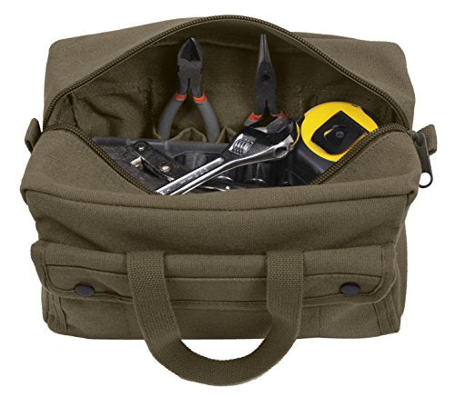 Rothco GI Style Mechanics Tool Bag, Heavy-Duty Canvas Tool Storage - color: Olive Drab
