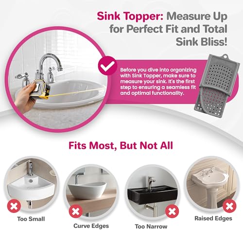 Sink Topper Bathroom Sink Cover for Counter Space, Large Silver - color: Silver, size: Large