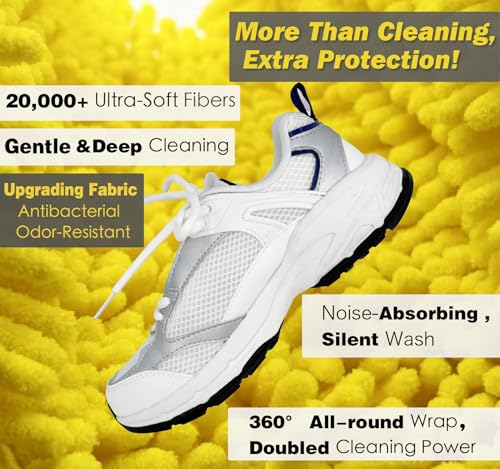 Shoe Washing Machine Bag,Laundry Shoe Bag for Washer and Dryer,Reusable Shoe Cleaning Bag for Sneakers,Tennis Shoes,With Self-locking Zipper, Microfiber Inside,Include Shoe Bag (Pro Yellow - 1 Pack) - color: Pro Yellow - 1 Pack