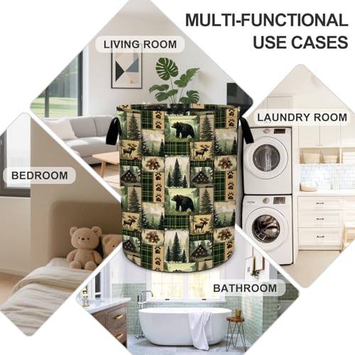 Animals Laundry Basket Foldable Oxford Laundry Hamper With Handle For Room Bathroom Bedroom - color: Animals