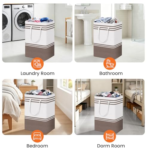 TranquilRelax 3-Pack Laundry Basket, Laundry Hamper, Khaki-75L - color: Khaki, size: 75L