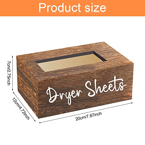 Blulu Dryer Sheet Holder for Laundry Room Wooden Dryer Sheet Container Sheets Dispenser Box Wooden Container Modern for Organizing Fabric Laundry Pods, 7.87 x 4.72 x 2.75 Inches(Dark Brown) - color: Dark Brown