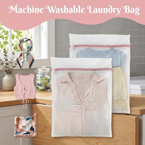 8 Pcs Bra Washing Bags, Lingerie Bag for Washing Brassiere, Pink, A-D Cups