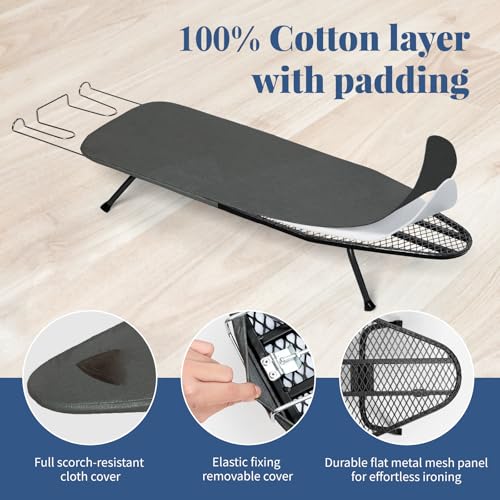 Small Ironing Board Foldable 32"x12" Black - color: Black