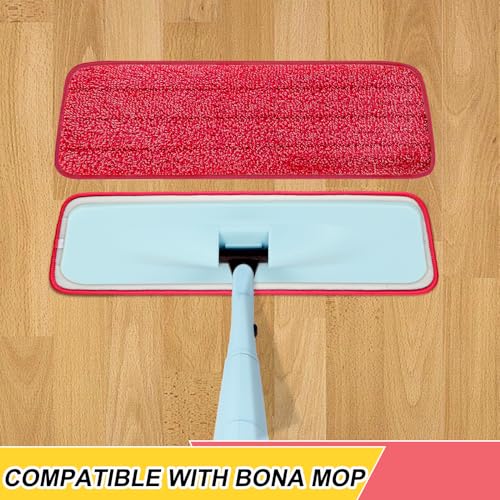 16.5 Inch Reusable Mop Pads Microfiber Spray Mop Replacement Heads for Wet/Dry Mops Compatible with Bona Floor Care System (6 Pack) - color: Multicolor Mop Pads