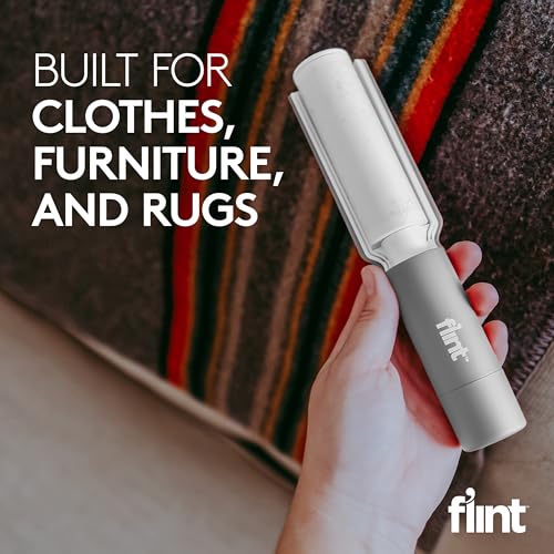 Flint Plus Retractable Lint Remover & Pet Hair Roller for Clothes – Refillable & Reusable Lint Roller with 70 Extra Sticky Tear-Off Sheets – Value Pack, Light Grey - style: Gray - 70 Sheets