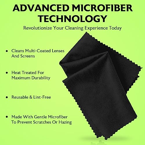 Purity Microfiber Lens Cleaning Cloth Cleans Eyeglasses, Screens and Lenses - color: Black