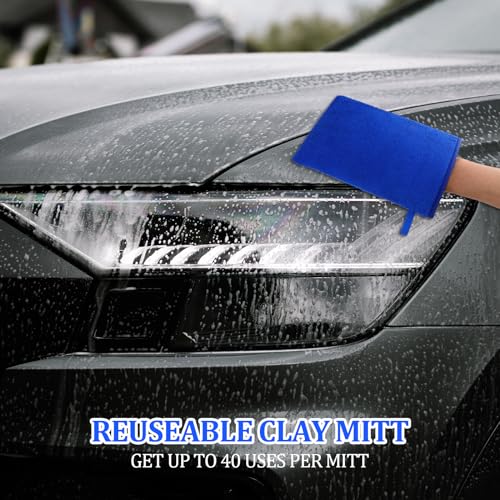Giantree 1 Pcs Clay Mitt Auto Detailing, Blue, Medium Grade
