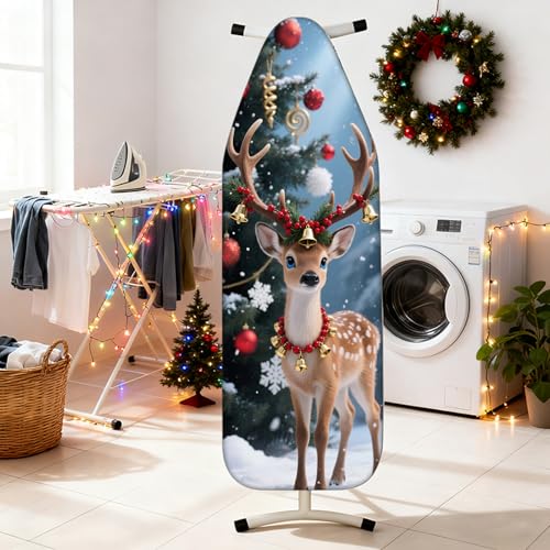 Nuxovilar Winter Deer Bells Ironing Board Cover 15x54 Polyester - color: Ytt08632