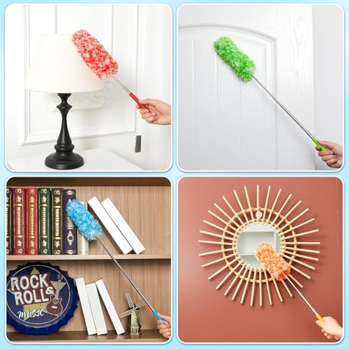 Tanlade 24 Pcs Microfiber Feather Dusters for Cleaning, Bright Color - color: Bright Color