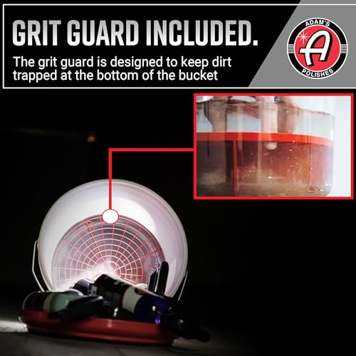 Adam's Polishes Wash Bucket (3.5 Gallon Bucket + Grit Guard) - Car Detailing Tool for Car Washing & Garage Storage | Stores Car Wash Soap, Foam Cannon, Foam Gun, Microfiber Towels & More - size: 3.5 Gallon Bucket + Grit Guard + Gamma Seal Lid
