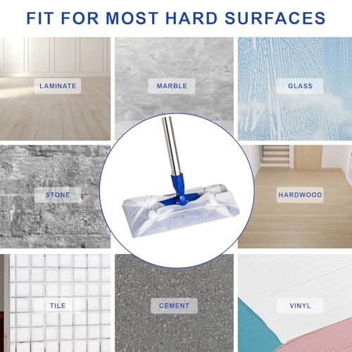 2-in-1 Mops for Floor Cleaning, Dry and Wet Multi, Disposable Dry Wet Cloth | Embedded Design, Universal Filling, Multi Surface Cleaning Entry-Level Kit for Pet Hair, Dust, 36"-51"