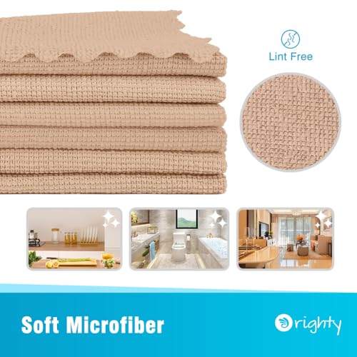 Orighty Microfiber Cleaning Cloth - 24 Pack, Brown Cleaning Rags 12x11 inch - color: Brown, size: 24 Pack