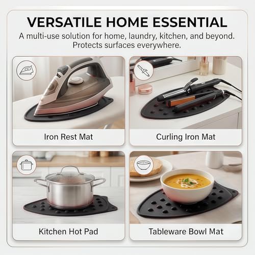 Silicone Iron Rest Pad, Black - color: Black